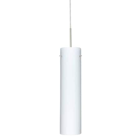 Besa Lighting Stilo 16 Cord Pendant, Opal Matte, Satin Nickel Finish, 1x9W LED 1JT-722407-LED-SN